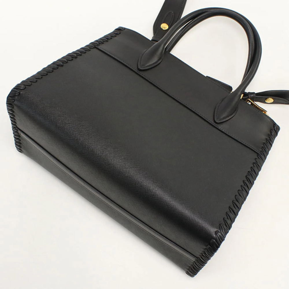 PRADA Prada 2-way tote bag, Saffiano leather, women's, black - Picture 2 of 9